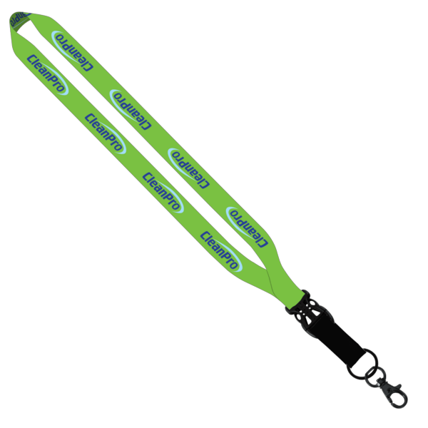 3/4" Dye-Sublimated Lanyard w/ Slide Buckle Release, Split-Ring & Lobster C