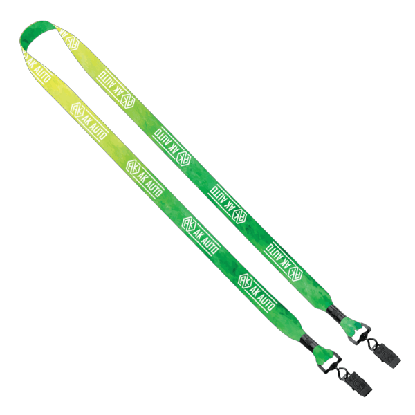 3/4" 2-Ended Dye-Sublimated Lanyard with Metal Crimp and Metal Bulldog Clip
