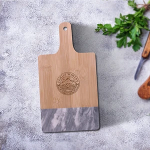 Black Marble & Bamboo Cutting Board