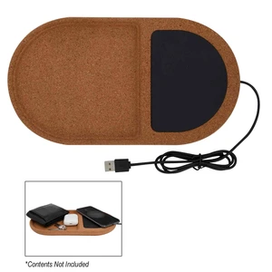 Cork Wireless Charging Pad Desktop Organizer view 1