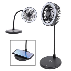 Desktop Fan With Ring Light & Wireless Charger view 1