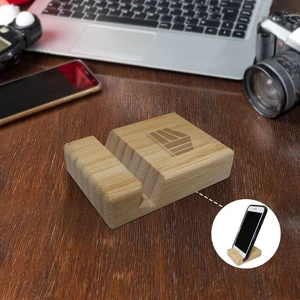 Bamboo Block Phone Stand