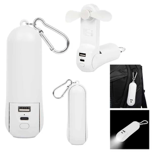 Rechargeable Power Bank With Fan & Flashlight view 1
