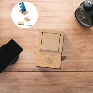 Bamboo Multi-Port Hub With Phone Holder & Sticky Notes
