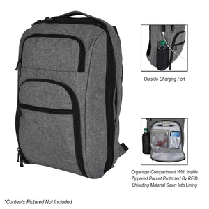 Heathered RFID Laptop Backpack & Briefcase view 1