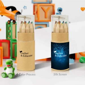 12-Piece Colored Pencil Set In Tube With Sharpener