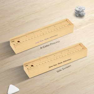 12-Piece Colored Pencil Set In Wooden Ruler Box