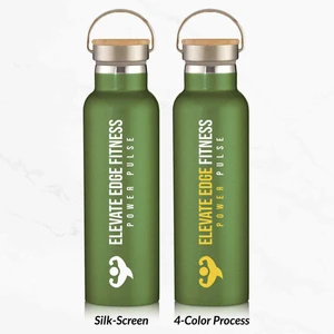 21 Oz. Liberty Stainless Steel Bottle With Wood Lid