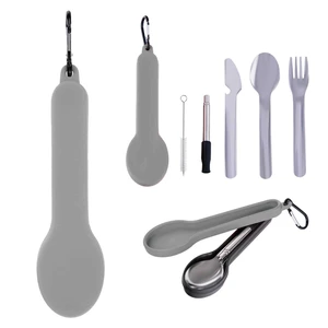 Travel Utensil Set With Silicone Holder view 2