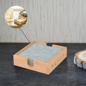 Bamboo & Recycled Felt Coaster Set