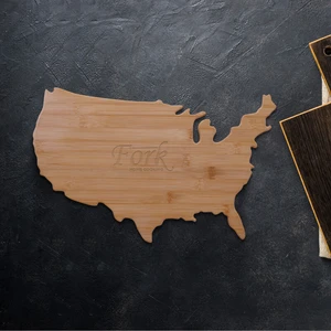 USA Shape Bamboo Cutting Board