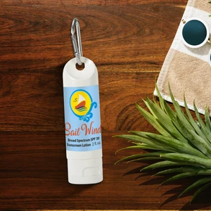 2 Oz. SPF 30 Sunscreen Lotion Carabiner Bottle