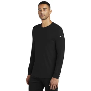 Nike Dri-FIT Cotton/Poly Long Sleeve Tee. NKBQ5230 view 8