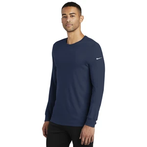 Nike Dri-FIT Cotton/Poly Long Sleeve Tee. NKBQ5230 view 13