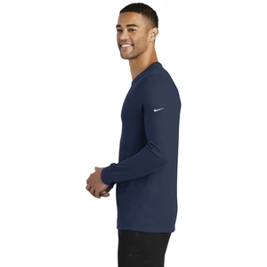 Nike Dri-FIT Cotton/Poly Long Sleeve Tee. NKBQ5230 view 15