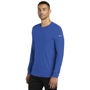 Nike Dri-FIT Cotton/Poly Long Sleeve Tee. NKBQ5230 view 18