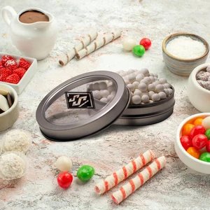 Candy Window Tin Short Round